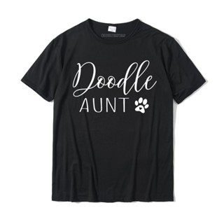 เสื้อยืดเข้ารูป Bayan Doodle teyze köpek teyze hediye altın Goldendoodle Labradoodle T-Shirt pamuk erkekler T gömlek Cas