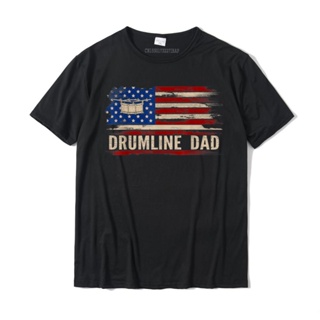 เสื้อคนอ้วน วินเทจ Drumline พ่ออเมริกันสหรัฐอเมริกาธงเพลงของขวัญเสื้อยืดเสื้อยืดเสื้อยืด Geek คลาสสิกผู้ชายท็อปส์ซู Tees