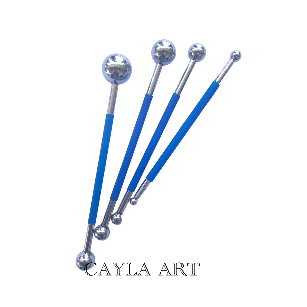 อุปกรณ์ปั้นหัวบอล 1 ชุดมี 4 ชิ้น (หัวบอล 8 ขนาด) Modelling Ball Tool Set