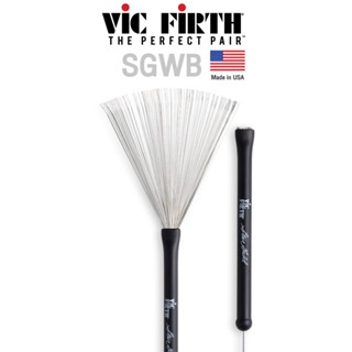 Vic Firth® SGWB ไม้กลอง ไม้แส้ ไม้กลองแส้ ไม้กลองแจ๊ส ( Steve Gadd Wire Brushes ) ** Made in USA **