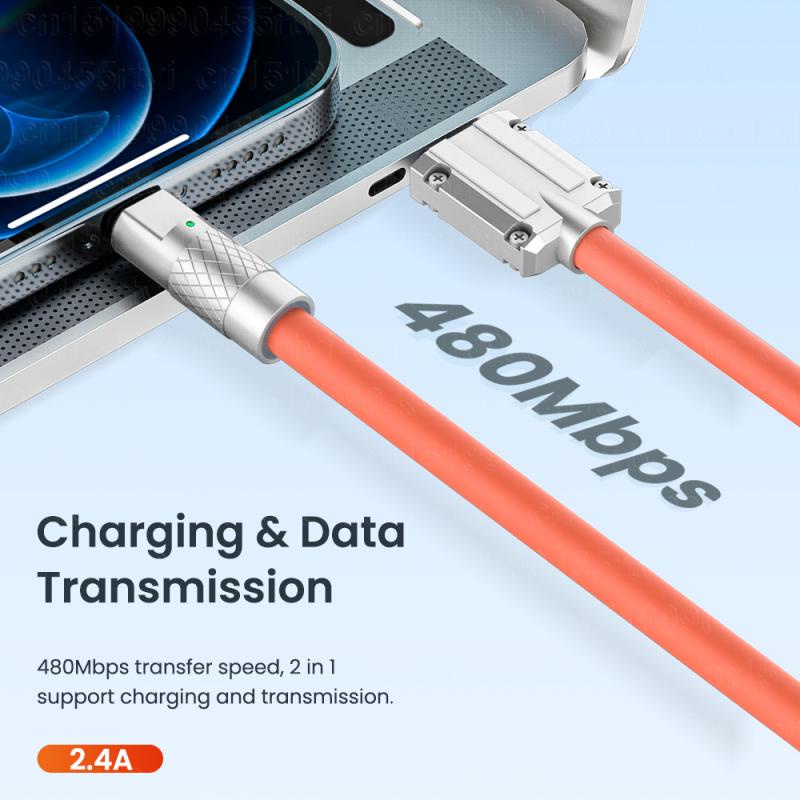 Hdoolink 120W 6A สายชาร์จเร็ว PD 60W 20W Type-C เป็น Type-C ชาร์จเร็ว มัลติฟังก์ชั่น Type-C ซิลิโคนเหลว ซุปเปอร์เคเบิล สายซิงค์ USB สําหรับ I-Phone Android สายเคเบิลข้อมูล - รูปที่ 5
