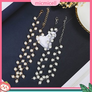 (micmicell) Faux Pearl Women Double Layers Choker Necklace Charm Party Cocktail Gift