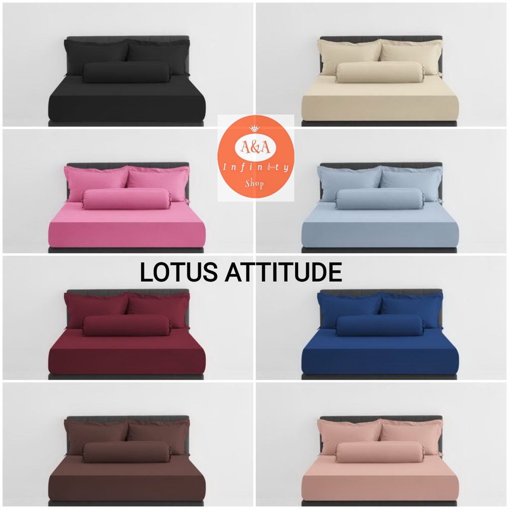 ชุดผ้าปูที่นอน ขนาด 3.5, 5, 6ฟุต (ไม่รวมผ้านวม) ชุดเครื่องนอนLOTUS รุ่น ATTITUDE ทอ 490เส้นด้าย ผ้านุ่มที่สุด