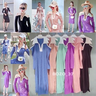 ❤️❤️❤️พร้อมส่ง❤️❤️❤️  📌 Perfect dress เนื้อผ้านิ่มยืดหยุ่นทั้งตัว เนื้อผ้าร่อง ยืด Texture ผ้าสวยแพงหรูหรา