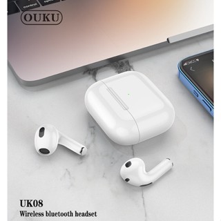 NEW OUKU UK08 Headset compact qulity หูฟังบลูทูธกล่องชาร์จไร้สาย ชุดหูฟังบลูทูธ พร้อมส่ง