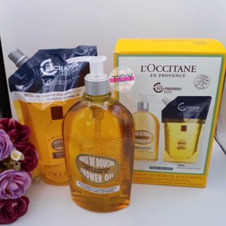 Loccitane Almond Duo Shower Oil &amp;Eco Refill Cleansing and Softening (500 mlx2)