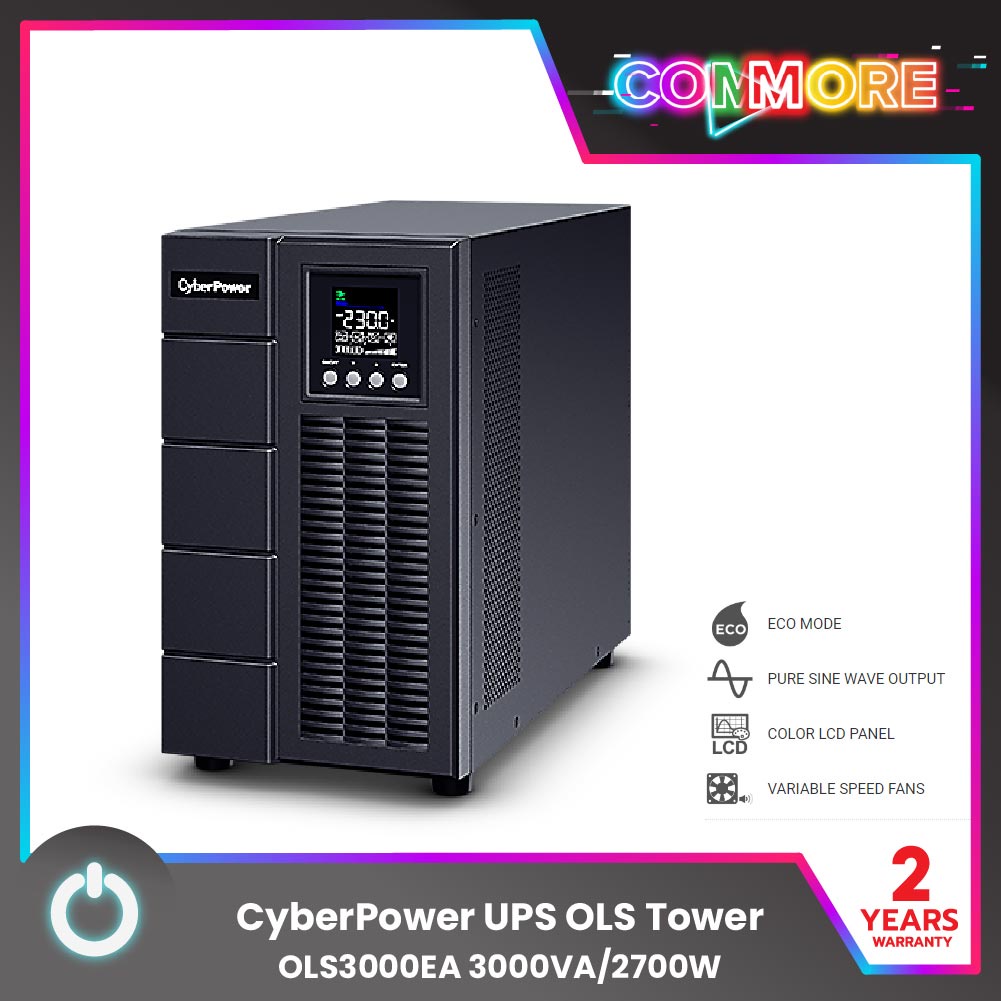 CyberPower UPS OLS Tower OLS3000EA (เครื่องสำรองไฟฟ้า) 3000VA/2700W เหมาะสำหรับสตรีมเมอร์ งานกราฟิก ขุดบิทคอยน์