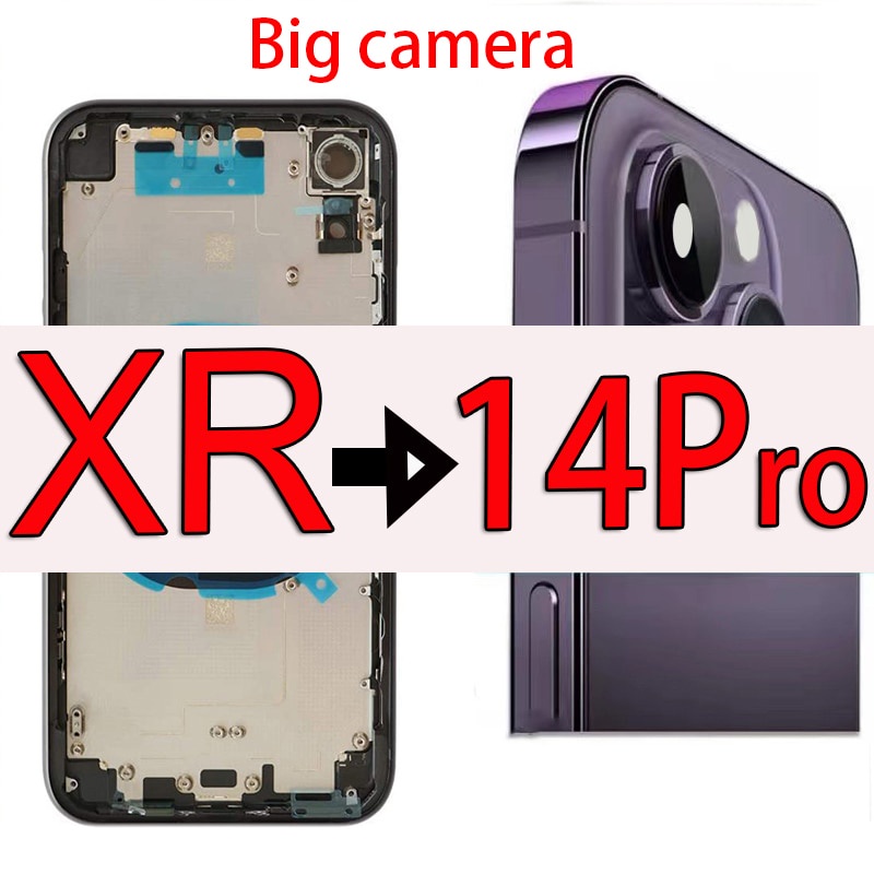 ฝาครอบแบตเตอรี่ ด้านหลัง แบบเปลี่ยน สําหรับ XR เป็น 14 Pro XR Like 14 Pro XR Up to iPhone 14 Pro X to 14 Pro XS max to 14 Pro max 11 to 14 โปร