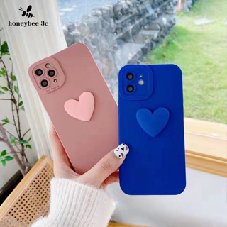 เคสโทรศัพท์มือถือ ซิลิโคน ขอบตรง ลายหัวใจ 3D สําหรับ VIVO Y02t Y36 4G Y02 Y02s Y22 Y22s Y77 Y30 Y55 Y78 5G Y15s Y15A Y01