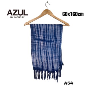 AZUL by Moussy scarf ผ้าพันคอ ผ้าคลุมไหล่ แบรนด์ญี่ปุ่น 60x160cm A54