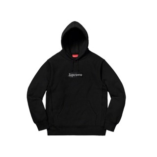 Supreme Swarovski Box Logo Hooded Sweatshirt (BLACK)