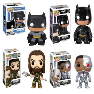 Funko Pop !  Dc 《Justice League》ตุ๊กตาฟิกเกอร์ Batman Aquaman Cyborg ของเล่นสะสม สําหรับเด็ก