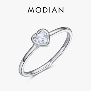 Modian แหวนเงินแท้ 925 รูปหัวใจ สไตล์คลาสสิก เครื่องประดับแฟชั่น สําหรับผู้หญิง งานเลี้ยง งานแต่งงาน Anel