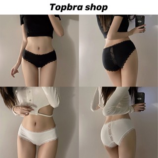 Topbra_shopกางเกงใน กางเกงในผ้าฝ้าย ขอบลูกไม้ กางเกงในที่แสนนุ่ม สวย ยกก้น ใหม่ชุดชั้นในกางเกงชั้นในผ้าฝ้ายปักลายCDA79