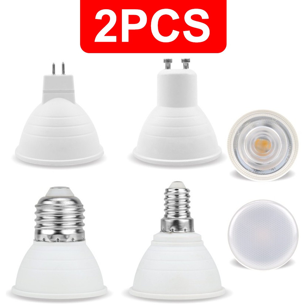 2PCS GU10หลอดไฟ LED MR16โคมไฟ E27 Spotlight หลอดไฟ E14 GU5.3 220V-240V 24/120องศา Energy ประหยัดพลัง