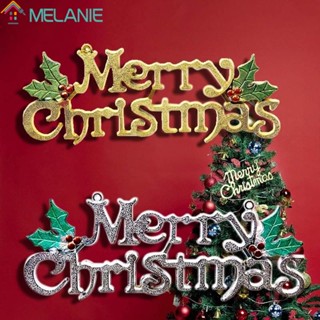 ป้ายแขวนตกแต่งต้นคริสต์มาส ลายตัวอักษร Merry Christmas สามมิติ ขนาด 14 ซม. 20 ซม.