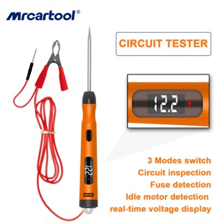 MRCARTOOL เครื่องทดสอบวงจรยานยนต์มัลติฟังก์ชั่นเครื่องทดสอบระบบวงจรปากกา CMTOOL P50 LED จอแสดงผลดิจิตอลรถจักรยานยนต์วงจรทดสอบแรงดันไฟฟ้า