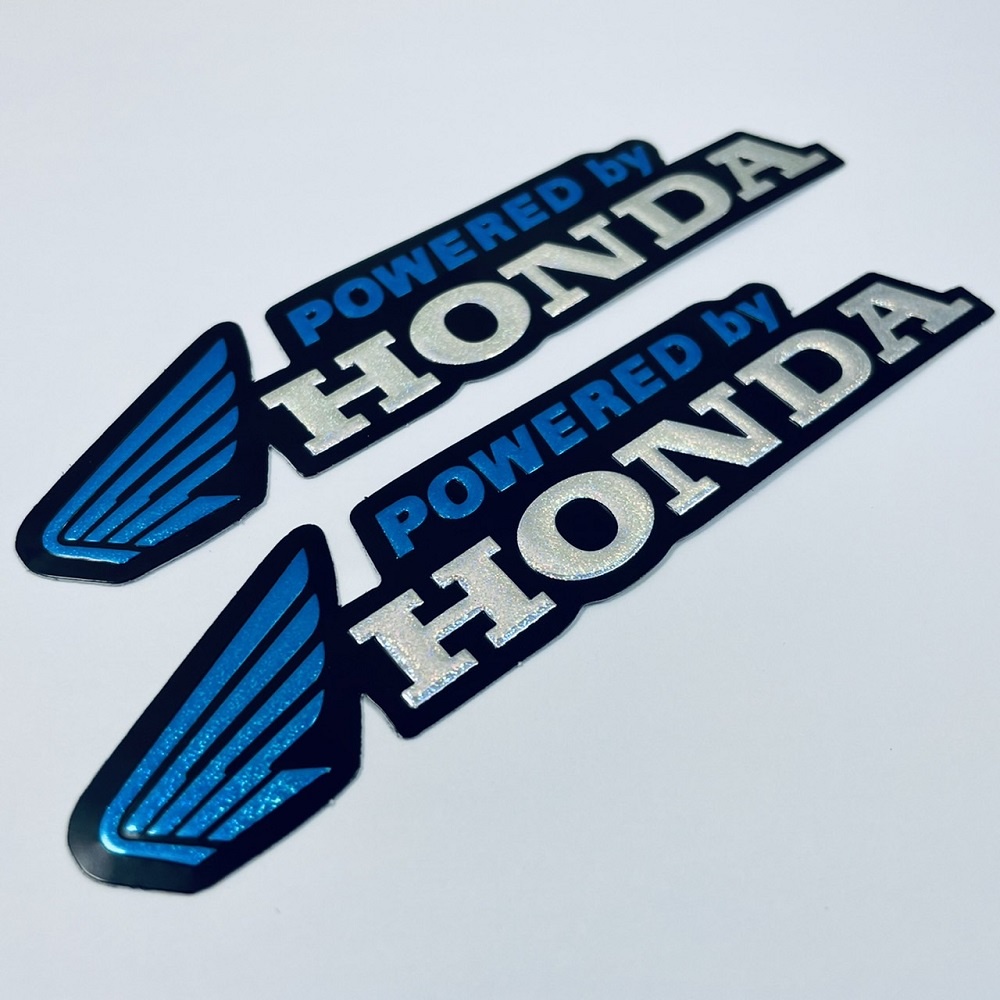 สติ๊กเกอร์ Honda ฮอนด้า โลโก้ ปีก สีฟ้า สติกเกอร์ 3D ปั๊มนูน สะท้อนแสง 2ชิ้น แต่งรถ ติดรถ มอเตอร์ไซค์ Racing Sticker
