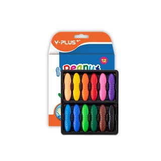 ✨ฉลากภาษาจีน✨ [12 สี] Y-Plus Peanut Crayons สีเทียนเด็กปลอดสารพิษ สีไม่ติดมือ