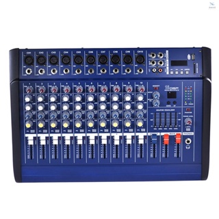 [In Stock] 10 Channels Powered Mixer Amplifier Digital Audio Mixing Console Amp with 48V Phantom Power USB/ SD Slot for Recording DJ Stage Karaoke