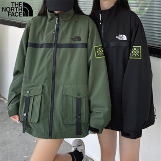 เสื้อแจ็กเก็ตคาร์ดิแกน ปักลายโลโก้ The North Face ทรงหลวม สไตล์เรโทร เรียบง่าย สําหรับผู้ชาย และผู้หญิง