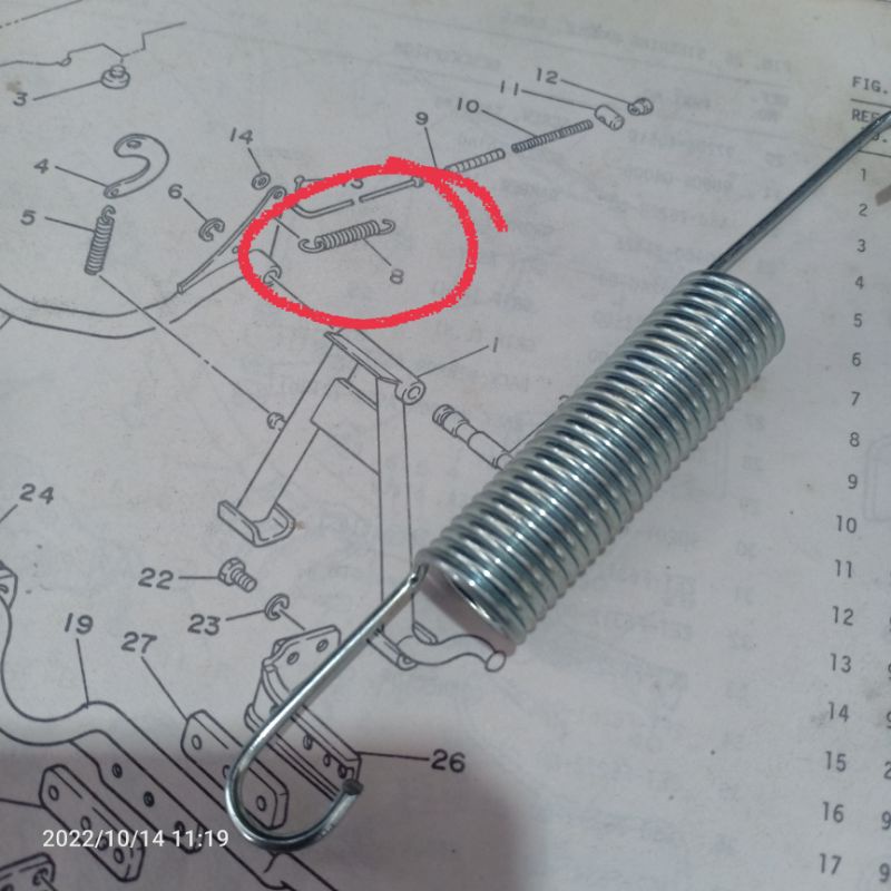 สปริงคันเหยียบเบรค Yamaha v75 v80 U5 U7 l2g l2sN Ls3 RS100 RS125 Rx100 Yb100 As3 yl1 YL2 yasi As3 Al