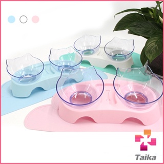 Taika ชามอาหารสัตว์เลี้ยง แบบคู่/แบบเดี่ยว อุปกรณ์สัตว์เลี้ยง Pet bowl