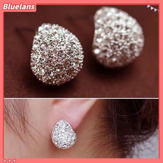 ต่างหูแบบติดหูแฟชั่นสตรีรููปพระจันทร์เสี้ยวตกแต่ง Rhinestone