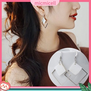 (micmicell) เครื่องประดับ ต่างหูอัลลอยทรงสี่เหลี่ยมแบบตะขอแฟชั่น สำหรับผู้หญิง