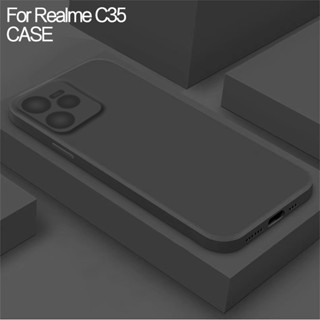 เคสซิลิโคน TPU แบบนิ่ม กันกระแทก สีดํา สําหรับ Realme C35