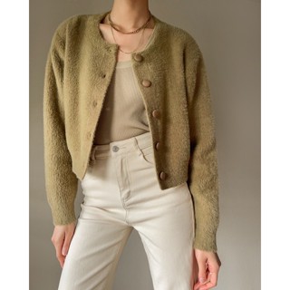 Aliotte - Uma Cardigan เสื้อคาร์ดิแกนคอกลมผ้าขนนิ่มกระดุมหน้า