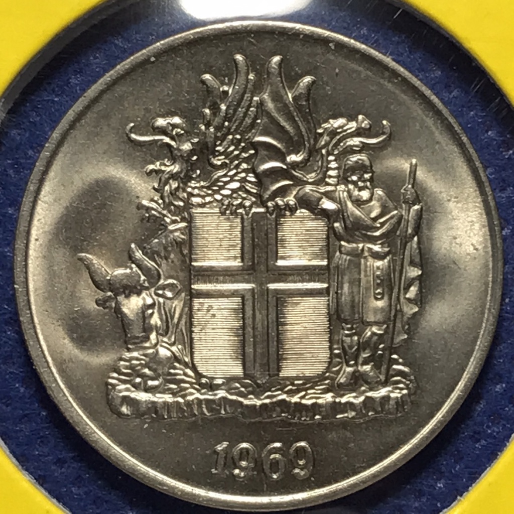 No.60864 ปี1969 ไอซ์แลนด์ 10 KRONUR UNC เหรียญสะสม เหรียญต่างประเทศ เหรียญเก่า หายาก ราคาถูก