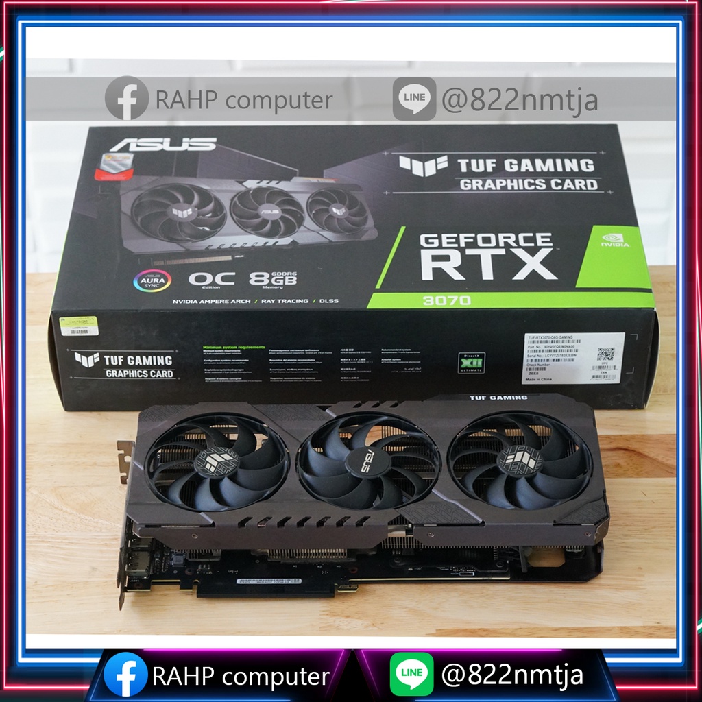 การ์ดจอ ASUS RTX3070 TUF GAMING OC 8G VGA Card ถูกที่สุด คุ้มที่สุด