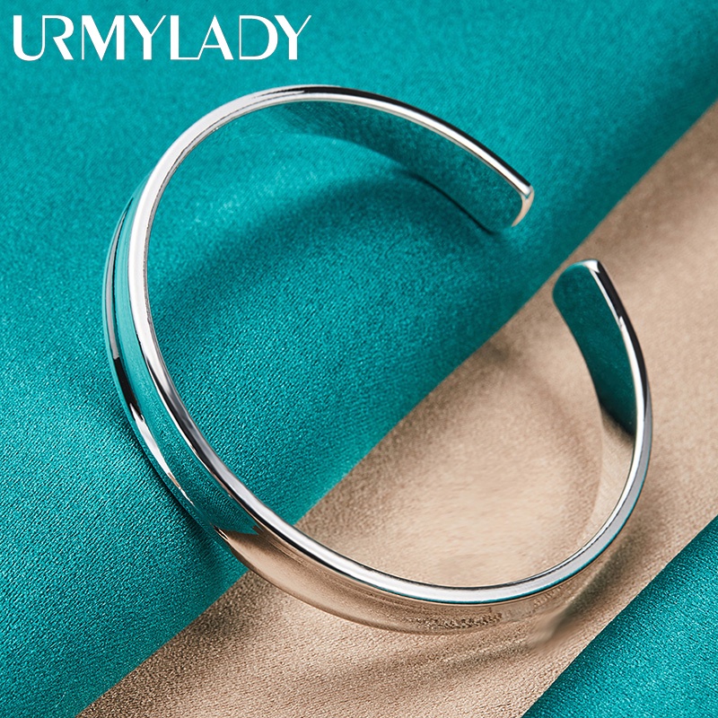 Urmylady กําไลข้อมือเงินแท้ 925 ทรงกลม 8 มม. เครื่องประดับแฟชั่น สําหรับผู้หญิง งานแต่งงาน หมั้น