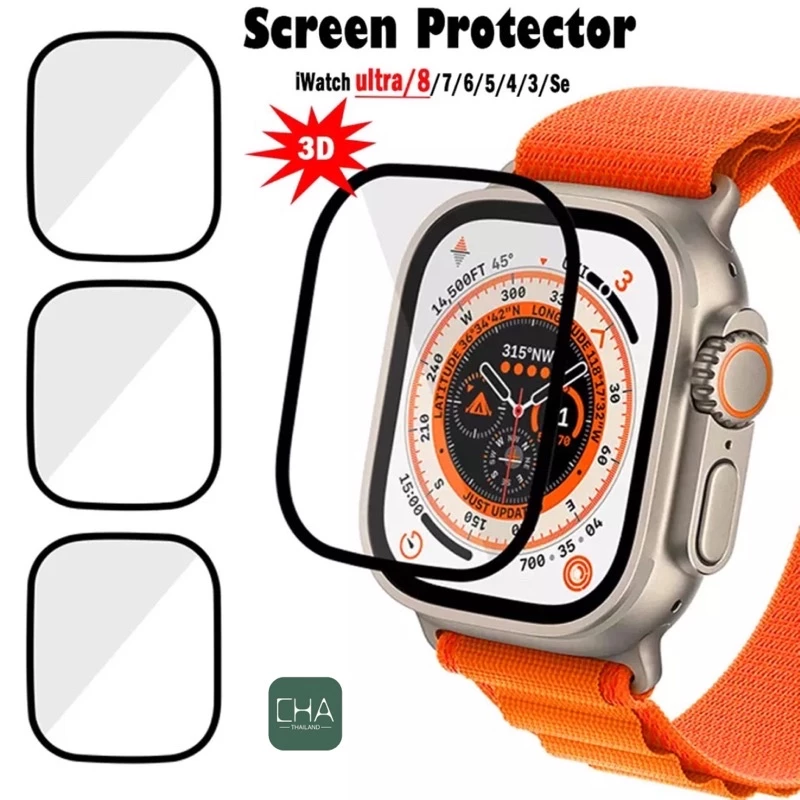 ฟิล์ม กระจกนิรภัย 3D ลงโค้ง A watch S10 film iwatch Series 11 10 9 8 7 6 SE /5 4 / 3 / 2 / 1 ฟิล์มสําหรับแอปเปิ้ลวอช