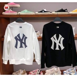 🔥starshopsp🔥 เสื้อ MLB NY เสื้อยืดแขนยาว ผ้าฝ้าย ปักลาย คุณภาพสูง สําหรับผู้ชายและผู้หญิง