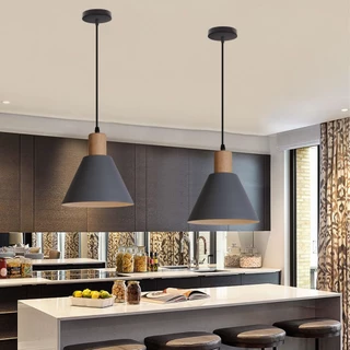 Nordic ไม้จี้ไฟ Vintage โมเดิร์น LED โคมไฟแขวนสำหรับห้องนั่งเล่นห้องครัวบ้าน Loft อุตสาหกรรม Decor โคมไฟ