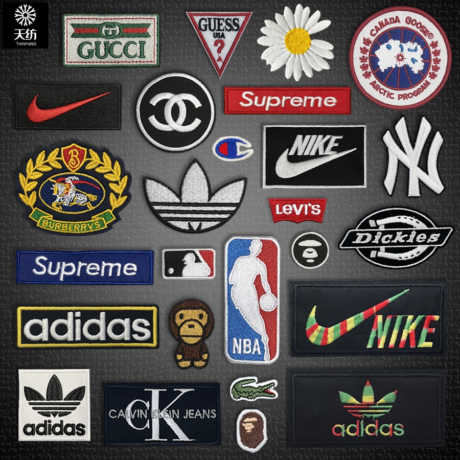 ป้ายสติกเกอร์ ปักโลโก้แฟชั่น สไตล์คลาสสิก สําหรับติดตกแต่งเสื้อผ้า