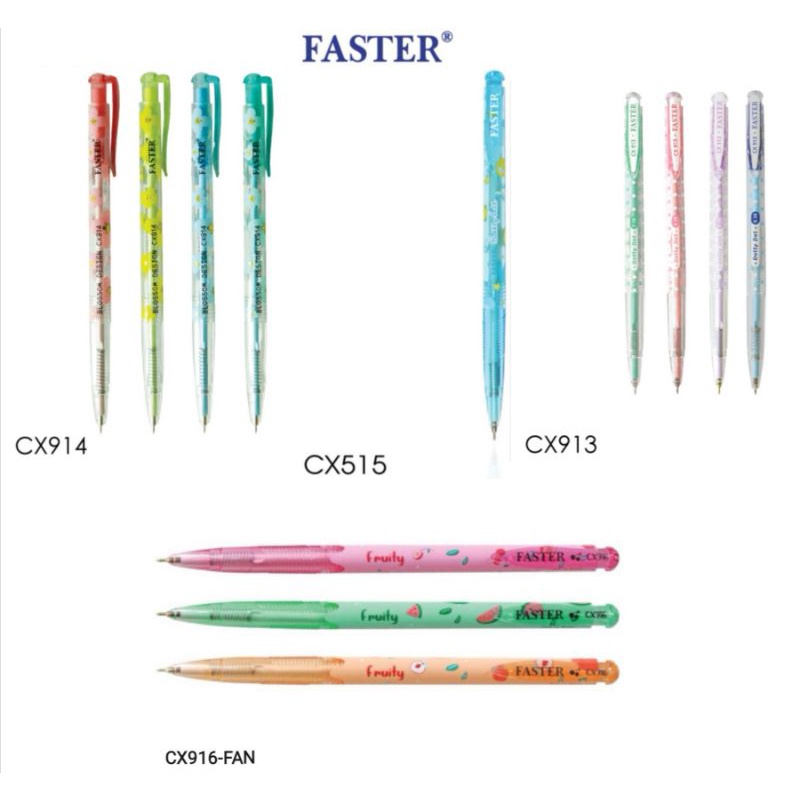 ปากกาลูกลื่น​Faster(0.38) CX515, CX-913, CX-920, CX-921, CX-922