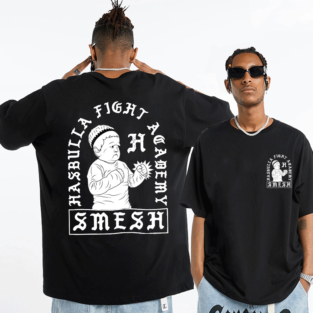 Hasbulla Magomedov T เสื้อรัสเซีย Blogger Hasbulla ต่อสู้ Meme แขนสั้น Tshirt ผู้ชายขนาดใหญ่เสื้อยืด