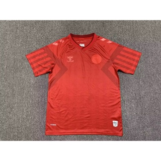 เสื้อกีฬาแขนสั้น ลายทีมชาติฟุตบอล Denmark 2022 Qatar World Cup ชุดเหย้า คุณภาพสูง สําหรับผู้ชาย