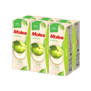 มาลี น้ำฝรั่ง100% ขนาด 200ml ยกแพ็ค 6กล่อง น้ำฝรั่งคั้นสด MALEE GUAVA JUICE