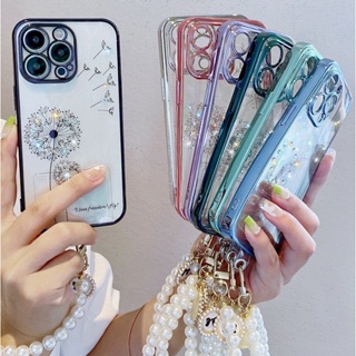 เคสโทรศัพท์มือถือ แบบนิ่ม ลายดอกแดนดิไลออน ประดับเพชร มีสายคล้อง สําหรับ Huawei P30 Pro P40 Pro P50 Pro Mate30 Mate 30 Pro Mate40 Mate 40 Pro