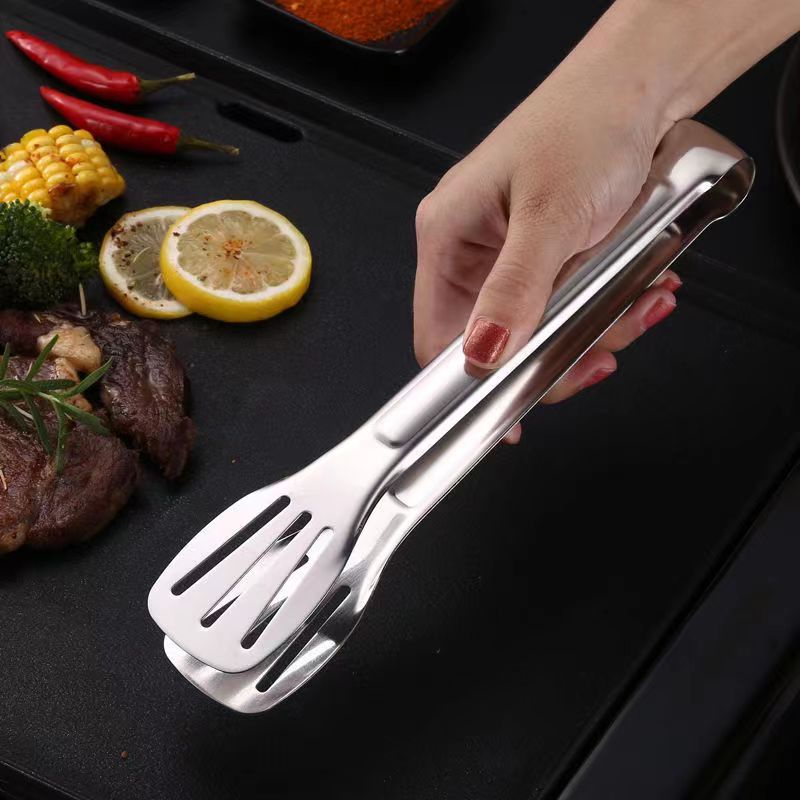 9/10 นิ้ว ที่คีบปิ้งย่าง คีบบาร์บีคิว ที่คีบอาหาร สเตนเลส304เนื้อหนาแข็งแรง เงางาม 2ขนาดให้เลือก - รูปที่ 2