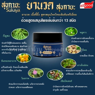 บาล์ม สุขกายะ ( Sukaya ) ยานวด เนื้อขี้ผึ้ง สูตรสมุนไพรไทยเข้มข้นพรีเมี่ยม บรรเทาอาการปวดเมื่อย แก้อักเสพ แก้บวม