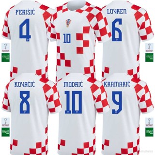 เสื้อกีฬาแขนสั้น ลายทีมชาติฟุตบอล Croatia 22-23 World Cup Modric Lovren Kramaric Kovacic Perisic Player Version น่ารัก