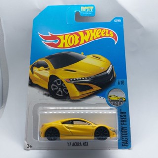 รถเหล็ก Hotwheels 17 ACURA NSX สีเหลือง (ib37)