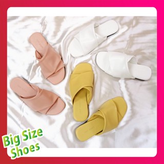 Big Size Shoes รองเท้าแตะ สวยๆ แบบ Marshmellow (ชมพู / ขาว / หลือง) Size 41 - 45 รองเท้าผู้หญิง