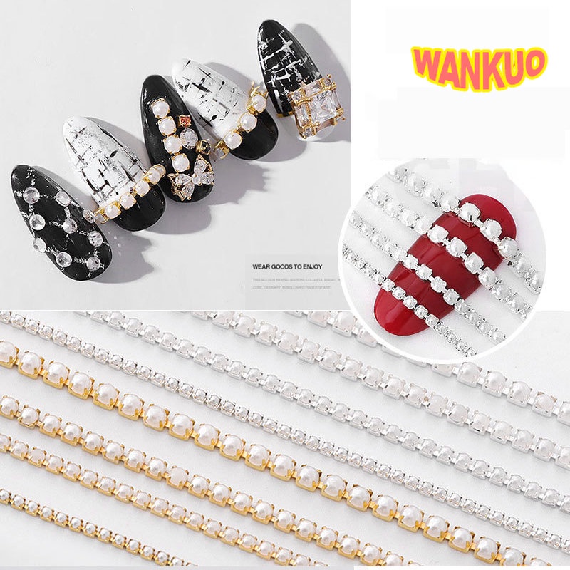 【WANKUO】เครื่องประดับโซ่โลหะ ประดับไข่มุก ขนาด 25 ซม. สําหรับผู้หญิง