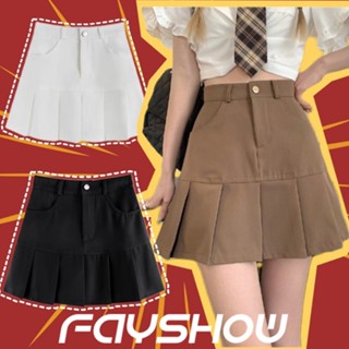 FayShow กระโปรง กางเกงยีนส์ขาสั้น หลวม FS22101808